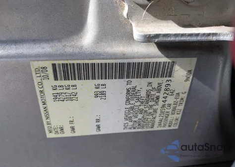 2009 Nissan Altima 2.5 S z USA, uszkodzony, nr VIN 1N4AL21E59N442893